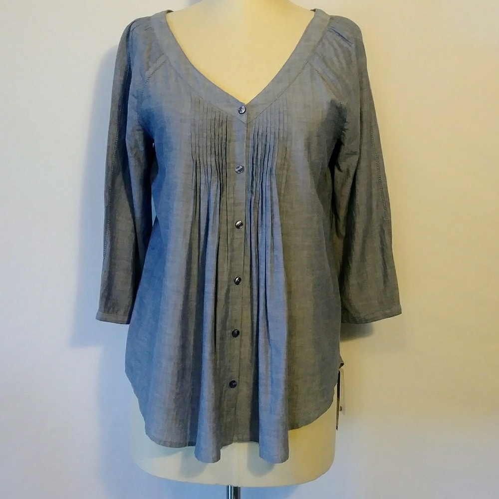 LC Lauren Conrad chambray button up top